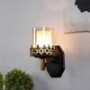 Eliante Brillia Wall Light With Black And Gold Glass Shade In Black And Gold Colour