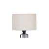 Sage White Natural Fiber Floor Lamp with Black Iron Base