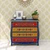 Evadne Solid Wood Hand Painted Chest Of Drawer in MultiColour