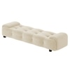 Melon Velvet 5 Feet Ottoman Bench in Cream  Color