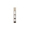 Django Grey Jute Floor Lamp with Solid Wood