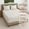 White Color Floral 400 TC Cotton Fitted Super King Bed Size Bedsheet With 2 Pilllow Covers  Threads