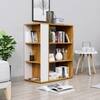 Hexa Engineered Wood Bookshelf Multipurpose Storage Rack in Giant Wood and Frosty White Colour
