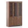 Hubert 6 Door Kitchen Display Cabinet in Classic Walnut Finish