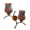 Devansh Metal Electric Wall Light in Gold Colour with Multi Shade Count of 2 Lights
