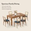 Brighton Xl 6 Seater Dining Table With 6 Reed Dining Chairs (Finish : Amber Walnut, Chair Colour : Night Blue Velvet)