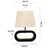 Devansh Off White Cotton Table Lamp With  Wood Black Base  -2