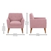 Thomas Boucle Fabric Arm Chair in Pink Colour