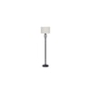 Holly White Natural Fiber Floor Lamp with Black Iron Base