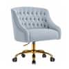 Doe Buck Clemence Modern Sky Blue Tufted Velvet Office Chair