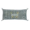 Embroidered Sage Linen Lumbar Cushion Cover