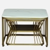 Funimet Square Metal Nesting Coffee Table Set Gold Finish White Porcelain Top Set Of 2