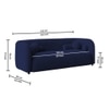 Zenol Boucle Fabric 2 Seater Sofa In Navy Blue