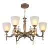 Eliante 6-Light Chandelier, Mild Steel And Glass, Modern Hanging Ceiling Light For Living Room Or Dining Room
