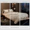 Stoa Paris Comforter Set Double Bed, 300TC Satin Double Bed Comforters in Charming Ivory
