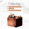 Inseparables Teak Wood Spoon Stand Copper