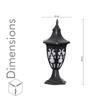 MILANO Black Finish Outdoor Pedestal Gate Light