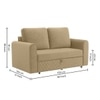 Baruna 2 Seater Velvet Pull Out Sofa Cum Bed with Storage In Beige Color