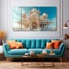 The Castle Decor Ram Mandir Wall Painting Wooden Framed 27x48 Inch (Style 6)