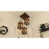 Symmetric Brown Solid Wood Cluster Hanging Light