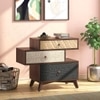 Zenga Solid Wood Side Table in Antique Walnut Finish