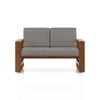Moreno Two Seater Solid Wood Sofa In Amber Walnut Finish with Flint Grey Futon Colour
