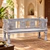 Wollman Mango Wood Bench In Grey Finish