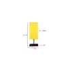 Ellison Yellow cotton table lamp with Square Brown Wood Base