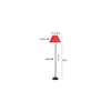 Alysiah Red Fabric Floor Lamp with Black Iron Base