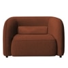 Zenol Boucle Fabric 1 Seater Sofa In Orange