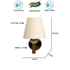 Devansh Metal Electric Wall Light in Gold Colour with off-white Shade Count of 1 Light