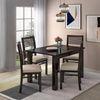 Zella Solid Wood Dining Chair Set Of 2 In Mahogany Finish With Wheat Brown Fabric