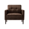 Clark PU Leather Armchair- Dark Brown