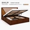 Shilp Solid Wood Compact King Bed Hydraulic Storage Provincial Teak Finish Mattress 72 x 72 Inches