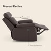 Raphael Leatherette Two Seater Manual Recliner in Brown Colour