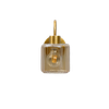 Hendrik Single Light Brass Wall Fitting with Amber Glass