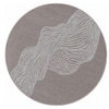 Handmade Round Wool Silk Rug Abstract Contour Taupe 9 Feet Carpet
