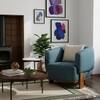Rivaaz Solid Wood One Seater Chair in Blue Colour
