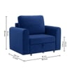 Baruna 1 Seater Velvet Pull Out Sofa Cum Bed with Storage In Blue Color