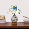 Devansh Conical Multi Cotton Shade Lamp With Wood & Mosaic Glass Base For Decoration/Office/Home/Gifting/Study For Decoration/Office/Home/Gifting/Study -(10X10X14.5) Inches -A