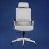 Eterna High Back Mesh Office Chair with Headrest in Grey Colour