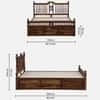 Nilaya Sheesham Wood Queen Size Bed in Provincial Teak Finish with Box Storage