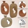 Earth Tone Ribbed Abstract Cutout Vases