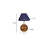 Blue Jute with Natural Wood Table Lamp