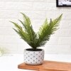Diamon Patterned Pot With Artificial Plant