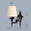 Devansh Metal Electric Wall Light in Antique Gold Colour with off-white Shade Count of 1 Light