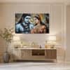 The Castle Decor Shiv Parvati Wall Painting Wooden Framed 27x48 Inch (Style 2)
