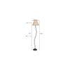 Ruby Beige Natural Fiber Floor Lamp with Black Iron Base