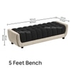Resco Velvet 2 Seater 5 Feet Ottoman Bench in Black & Cream  Color