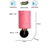 Devansh Metal Electric Wall Light in Black Colour with Pink Shade Count of 1 Light